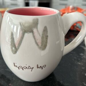 Charming Bunny Mug - White and Pink “hippity hop”